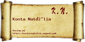 Konta Natália névjegykártya